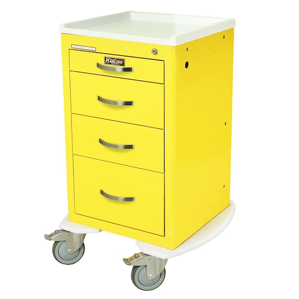 Harloff Narrow Aluminum Key Lock Isolation Cart, Short Height, Four Drawers MPA1824K04 - main